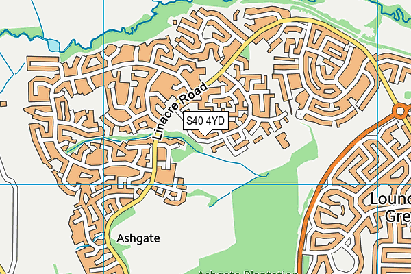 S40 4YD map - OS VectorMap District (Ordnance Survey)