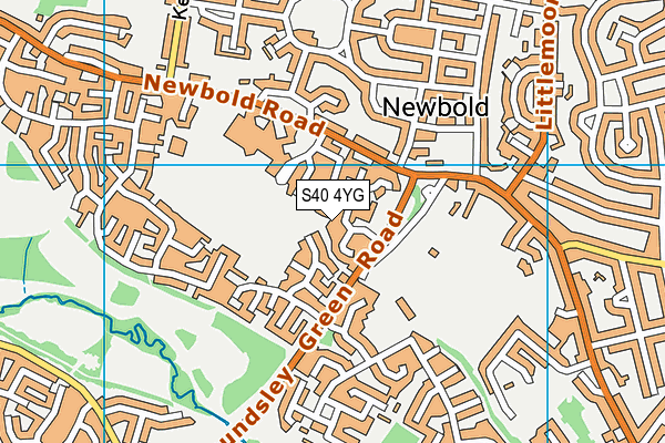S40 4YG map - OS VectorMap District (Ordnance Survey)