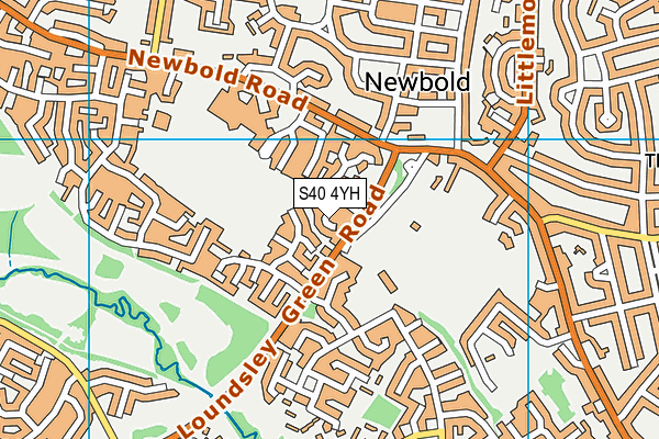 S40 4YH map - OS VectorMap District (Ordnance Survey)