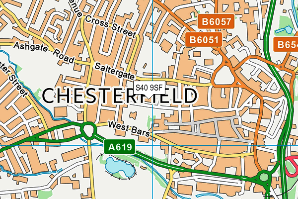 S40 9SF map - OS VectorMap District (Ordnance Survey)