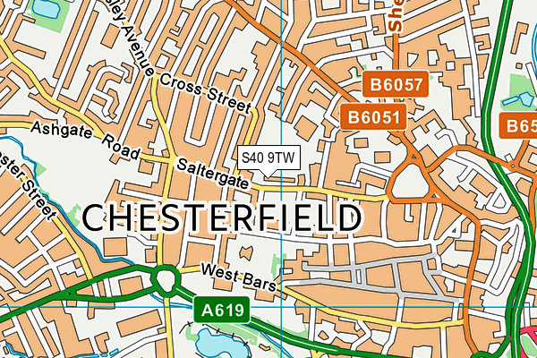 S40 9TW map - OS VectorMap District (Ordnance Survey)