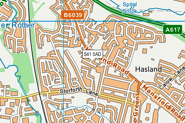 S41 0AD map - OS VectorMap District (Ordnance Survey)