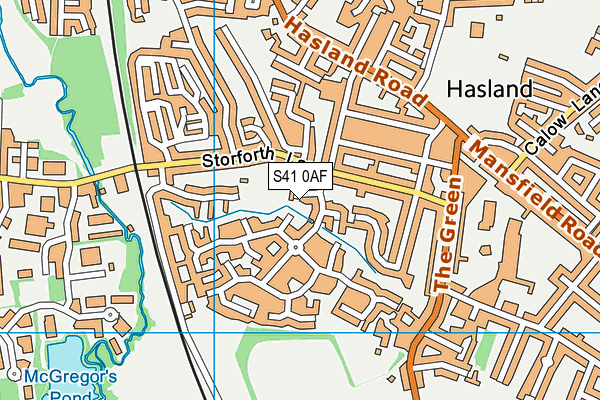 S41 0AF map - OS VectorMap District (Ordnance Survey)