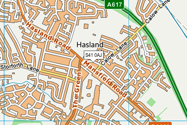 S41 0AJ map - OS VectorMap District (Ordnance Survey)