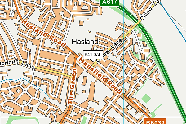 S41 0AL map - OS VectorMap District (Ordnance Survey)
