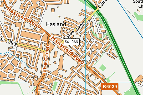 S41 0AN map - OS VectorMap District (Ordnance Survey)