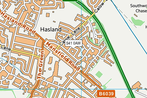 S41 0AW map - OS VectorMap District (Ordnance Survey)