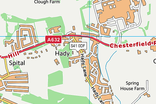 Hady Primary School map (S41 0DF) - OS VectorMap District (Ordnance Survey)