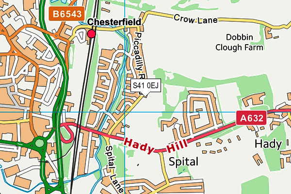 S41 0EJ map - OS VectorMap District (Ordnance Survey)