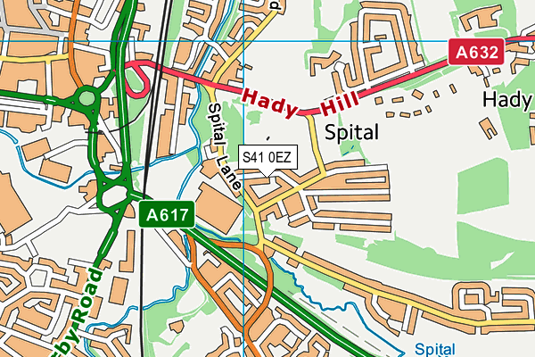 S41 0EZ map - OS VectorMap District (Ordnance Survey)