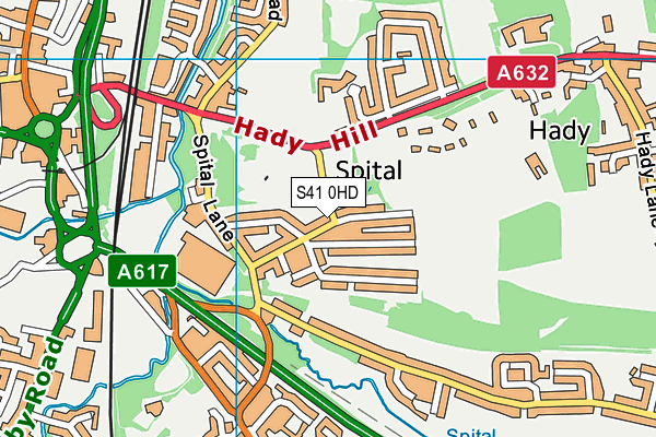 S41 0HD map - OS VectorMap District (Ordnance Survey)
