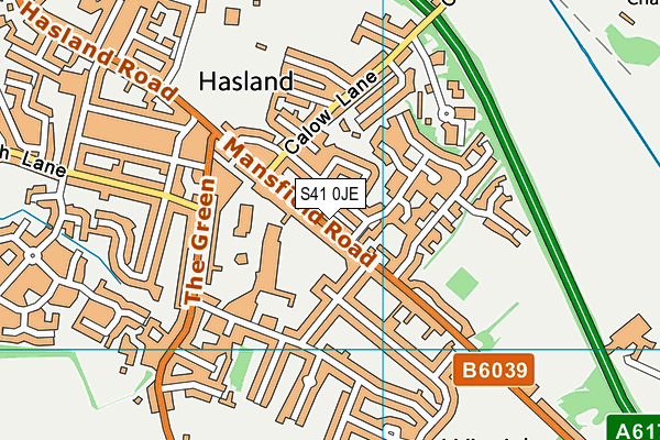 S41 0JE map - OS VectorMap District (Ordnance Survey)