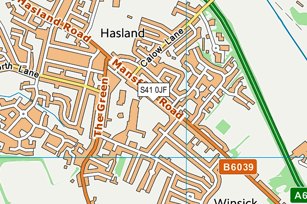 S41 0JF map - OS VectorMap District (Ordnance Survey)