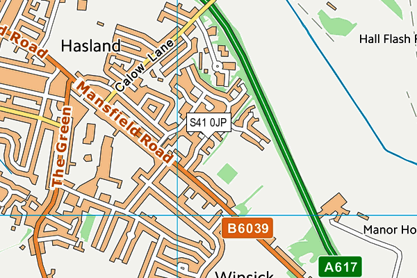 S41 0JP map - OS VectorMap District (Ordnance Survey)