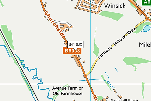 S41 0JX map - OS VectorMap District (Ordnance Survey)