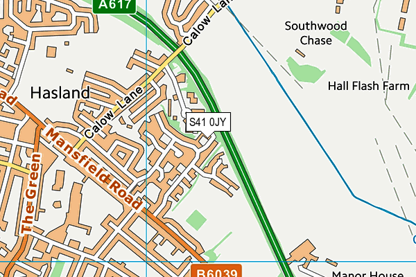 S41 0JY map - OS VectorMap District (Ordnance Survey)