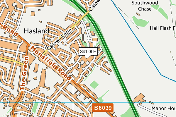 S41 0LE map - OS VectorMap District (Ordnance Survey)