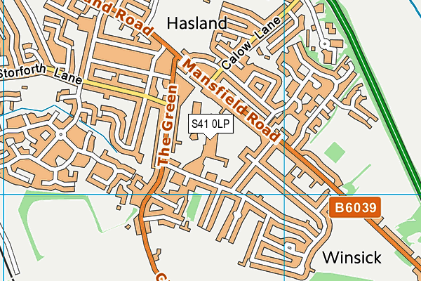 Outwood Academy Hasland Hall map (S41 0LP) - OS VectorMap District (Ordnance Survey)