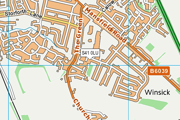 S41 0LU map - OS VectorMap District (Ordnance Survey)