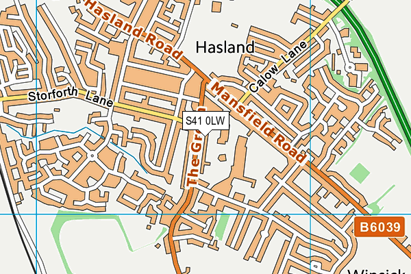 S41 0LW map - OS VectorMap District (Ordnance Survey)