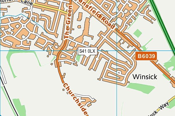 S41 0LX map - OS VectorMap District (Ordnance Survey)