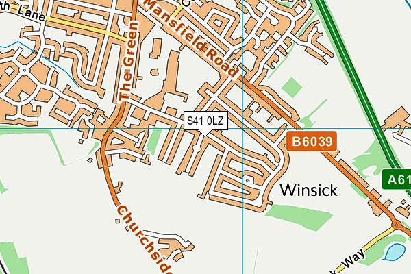 S41 0LZ map - OS VectorMap District (Ordnance Survey)