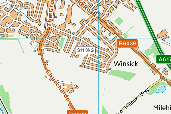 S41 0NG map - OS VectorMap District (Ordnance Survey)