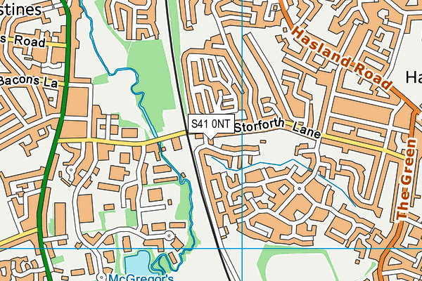 S41 0NT map - OS VectorMap District (Ordnance Survey)