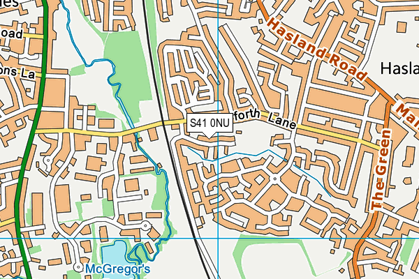 S41 0NU map - OS VectorMap District (Ordnance Survey)