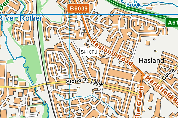 S41 0PU map - OS VectorMap District (Ordnance Survey)