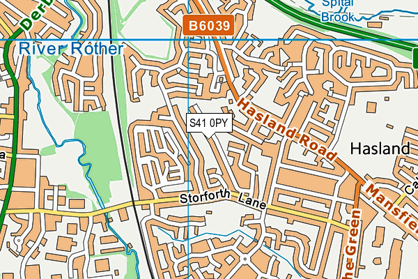 S41 0PY map - OS VectorMap District (Ordnance Survey)