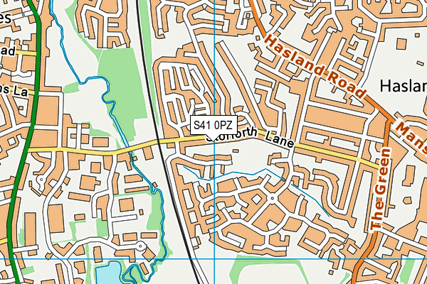 S41 0PZ map - OS VectorMap District (Ordnance Survey)