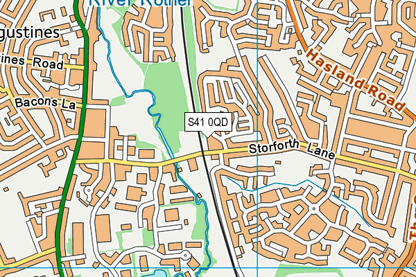 S41 0QD map - OS VectorMap District (Ordnance Survey)