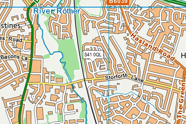 S41 0QL map - OS VectorMap District (Ordnance Survey)