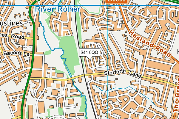 S41 0QQ map - OS VectorMap District (Ordnance Survey)