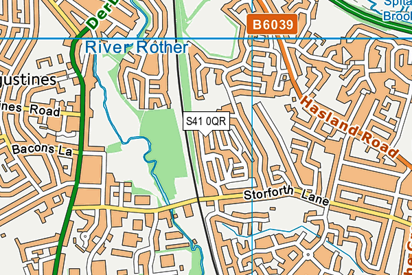 S41 0QR map - OS VectorMap District (Ordnance Survey)