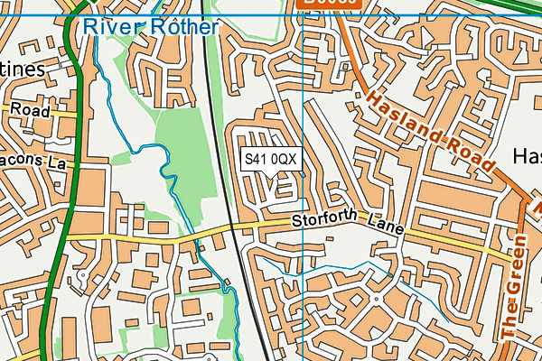 S41 0QX map - OS VectorMap District (Ordnance Survey)