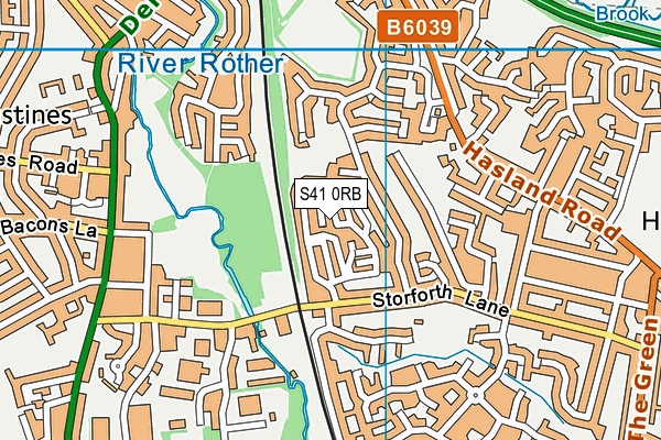 S41 0RB map - OS VectorMap District (Ordnance Survey)