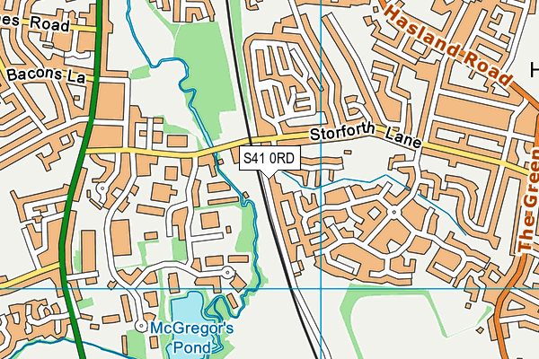 S41 0RD map - OS VectorMap District (Ordnance Survey)