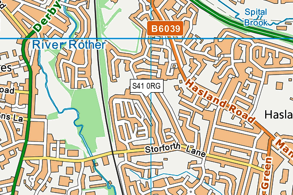 S41 0RG map - OS VectorMap District (Ordnance Survey)