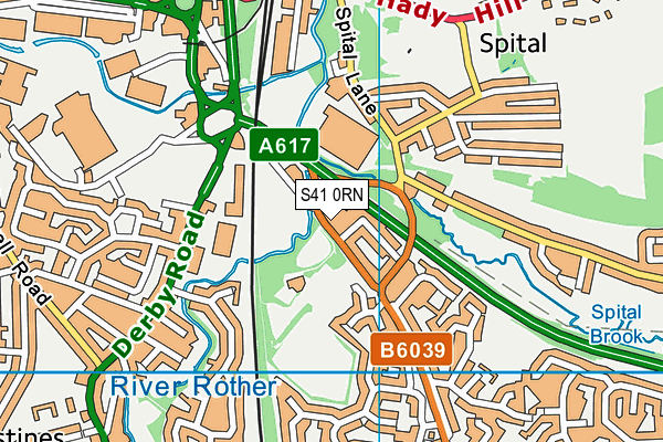 S41 0RN map - OS VectorMap District (Ordnance Survey)