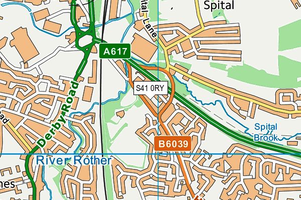 S41 0RY map - OS VectorMap District (Ordnance Survey)