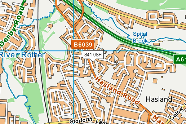 S41 0SH map - OS VectorMap District (Ordnance Survey)