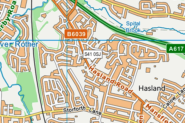 S41 0SJ map - OS VectorMap District (Ordnance Survey)