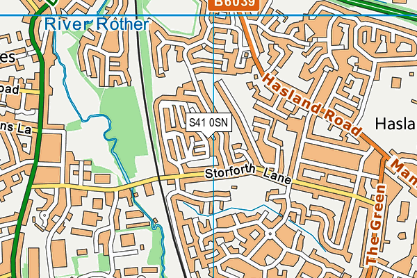 S41 0SN map - OS VectorMap District (Ordnance Survey)