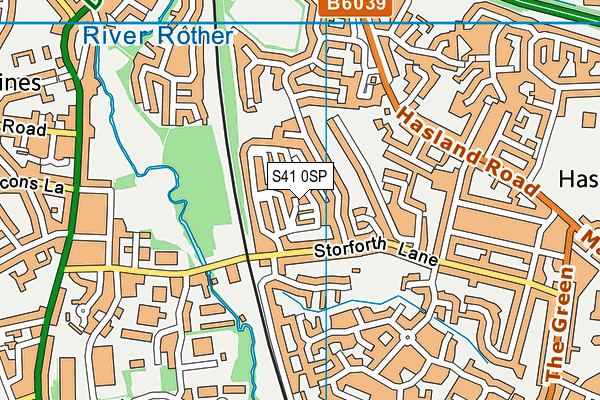 S41 0SP map - OS VectorMap District (Ordnance Survey)