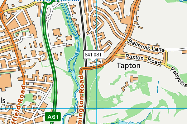 S41 0ST map - OS VectorMap District (Ordnance Survey)