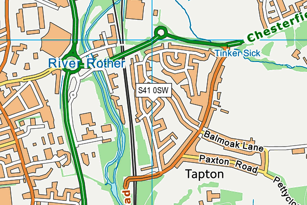 S41 0SW map - OS VectorMap District (Ordnance Survey)