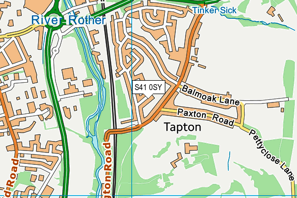 S41 0SY map - OS VectorMap District (Ordnance Survey)