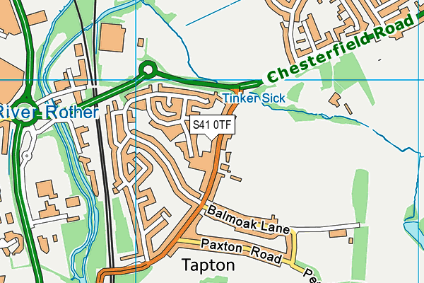 S41 0TF map - OS VectorMap District (Ordnance Survey)